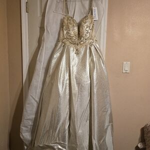 Nina canacci, gold color, size 18 gown